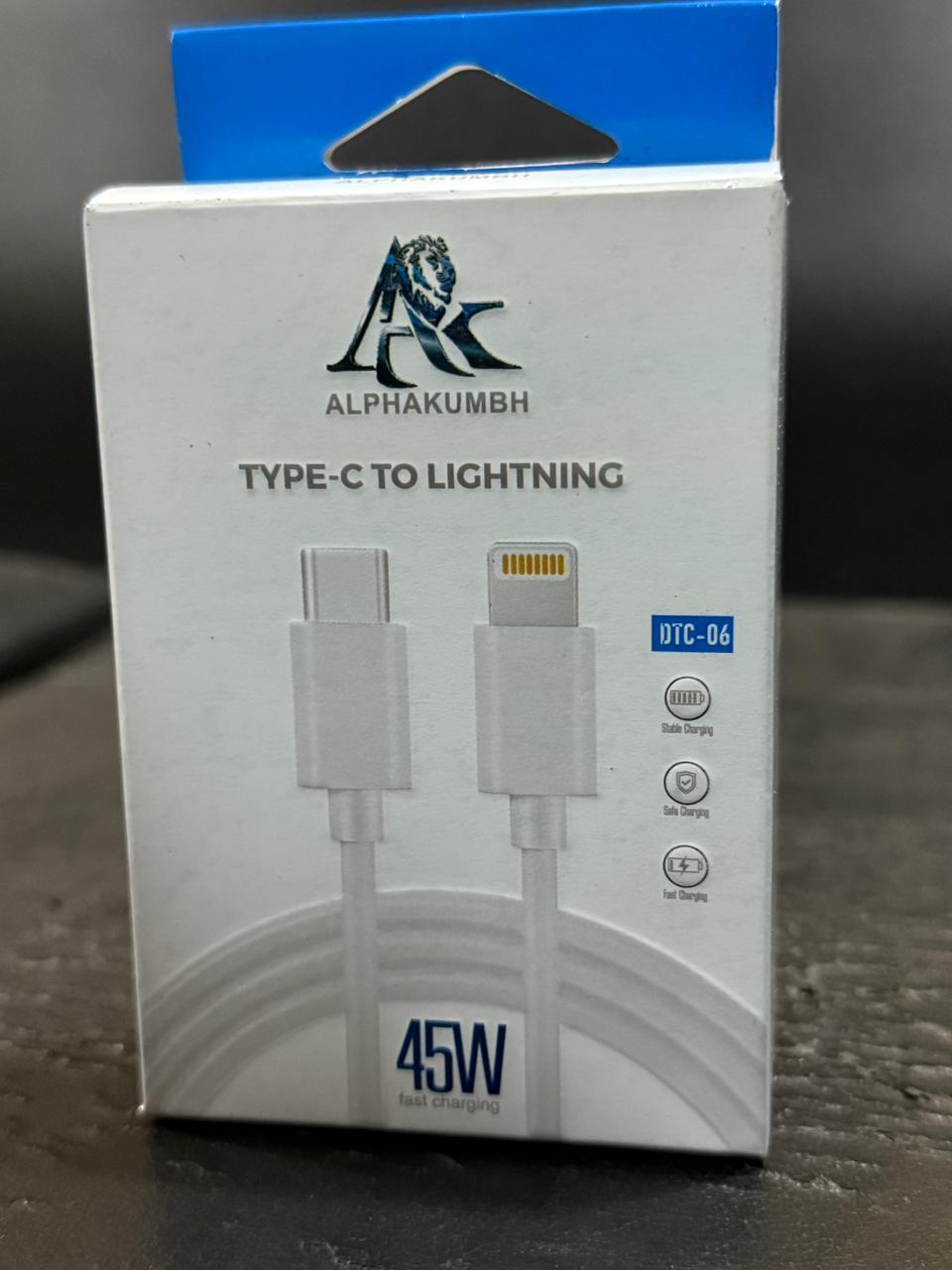 Type- C  To Lightining Data Cable 45W